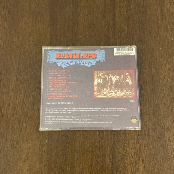 Eagles Desperado CD 11 Tracks Mfd. for BMG Direct - Picture 6 of 6